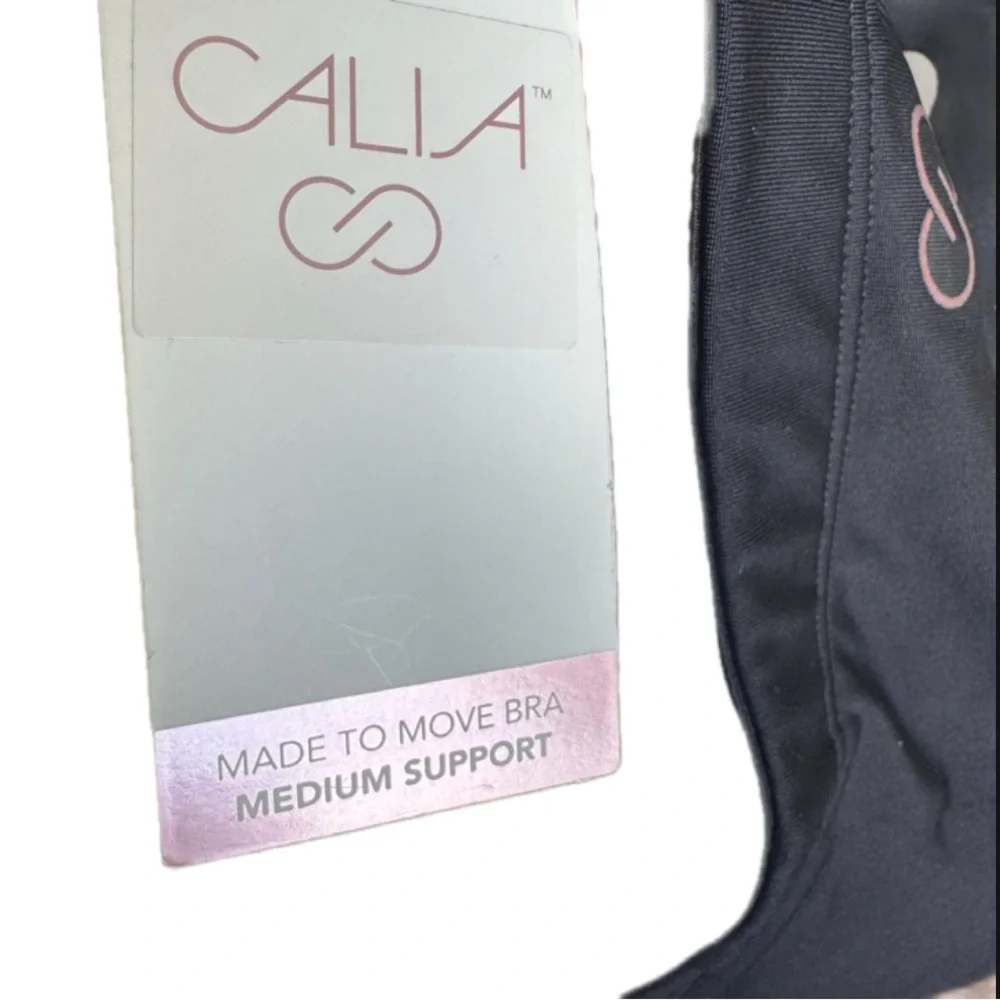 NWT CALIA Black Strappy Sports Bra XSMALL– Medium Support - Picture 6 of 6